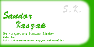 sandor kaszap business card