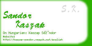 sandor kaszap business card